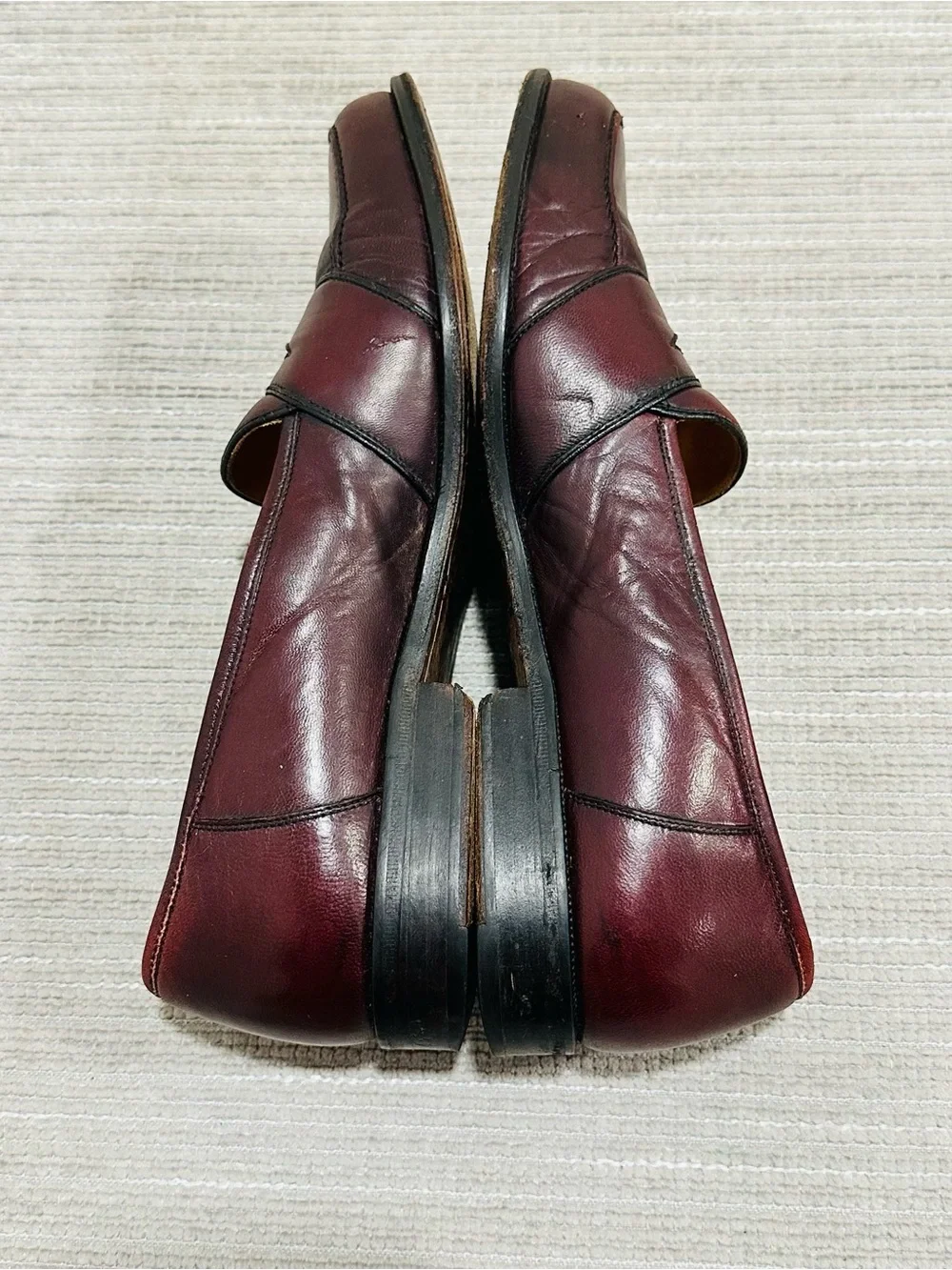 Vintage Magnanni Louie 5018 Men's Burgundy Leather‎ Penny Loafers Size 8 D Spain